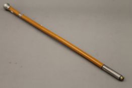 A silver mounted Life Preserver Defence walking stick. 89 cm long.