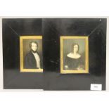 A pair of 19th century portraits of Mr and Mrs Campbell of Calcutta,