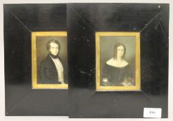 A pair of 19th century portraits of Mr and Mrs Campbell of Calcutta,