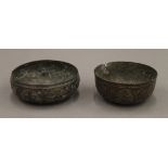 Two 19th century Indian bowls. The largest 10.5 cm diameter.