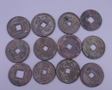 A bag of Chinese coins.