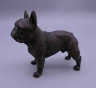 A bronze model of a bulldog. 6.5 cm high.