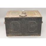A Victorian iron strongbox. 53 cm wide.