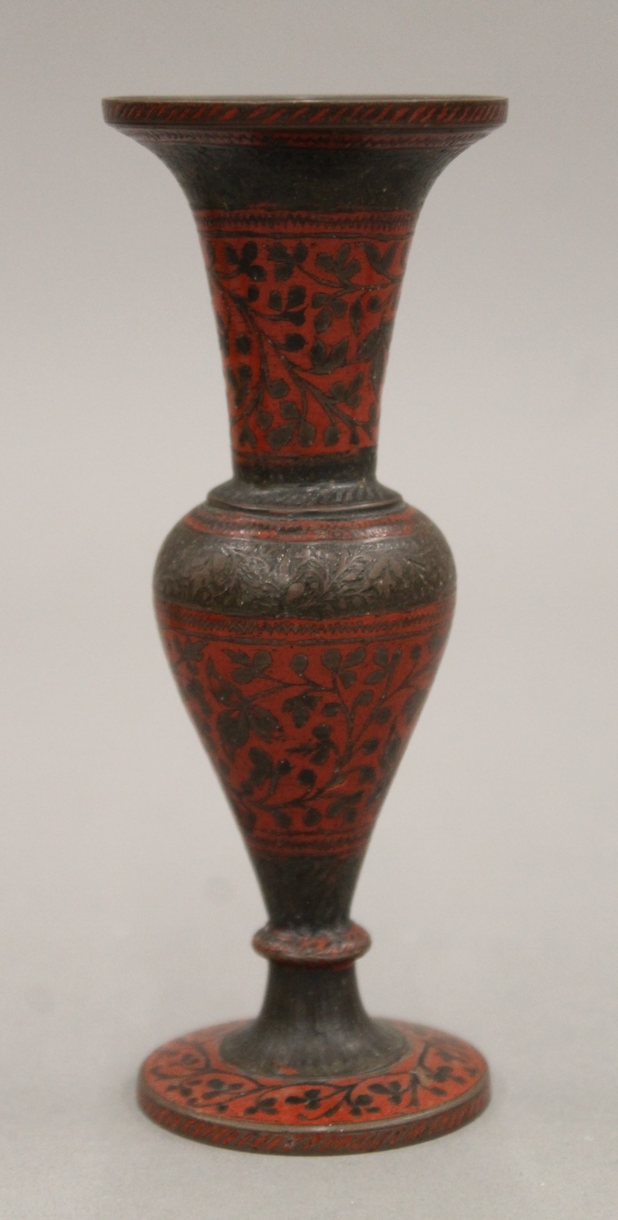 A quantity of Eastern metalware vases. The largest 14.5 cm high. - Image 7 of 14