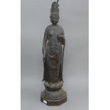 A large model of Guanyin fitted as a lamp. 92 cm high overall.