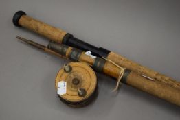 A Scott salmon rod in case; together with another rod and reel.