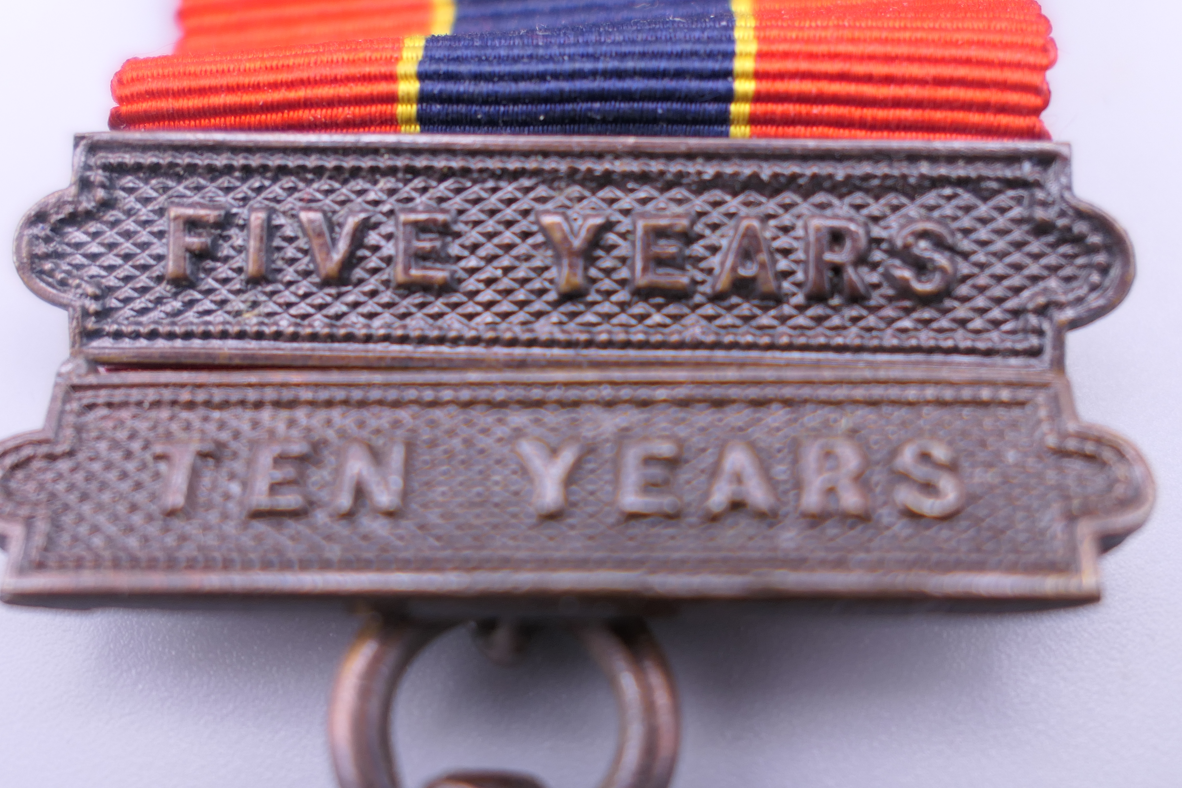 The Fire Brigade Association bronze medal for Long Service with 5 year and 10 year bars for Charles - Image 3 of 10