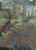 DAVID CARR, Garden, pastel, framed and glazed. 55 x 76 cm.