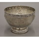 A Thai silver bowl engraved R.T.D.S., Amateur Race 10-7-1926, G T Simzon's, Golden Palm Runner Up.