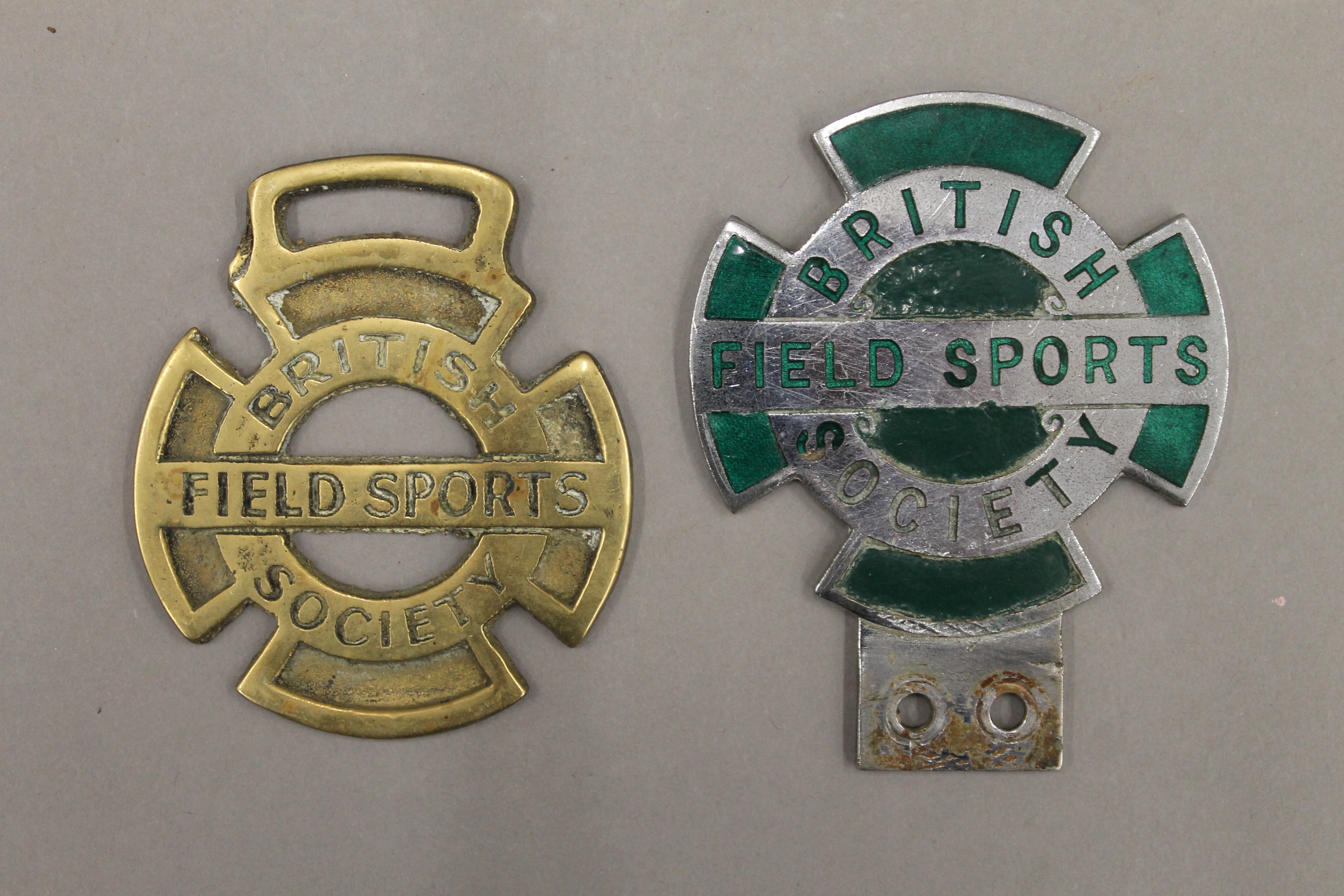 Two car badges and two horse brasses British Field Sports Society. - Image 3 of 4