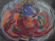 IRINA HALE (born 1932) British, Still Life of Fruit in a Bowl, pastel on paper, framed and glazed.