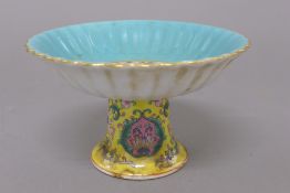 A Chinese coloured porcelain comport. 9 cm high.