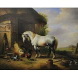 20TH CENTURY SCHOOL, Farmyard Animals, oil on board, framed. 49.5 x 39.5 cm.