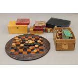 A box of vintage games, chess sets, etc.