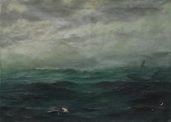 F R DOLHEN (French), Avant La Tempete, oil on canvas, unframed. 70.5 x 50.5 cm.