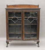 An early 20th century mahogany display cabinet. 106.5 cm wide.