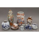 A small quantity of Oriental porcelain.