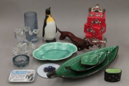 A quantity of 20th century ceramics and glass.