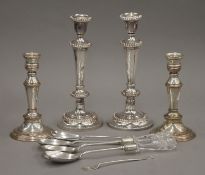 A quantity of silver plate and a silver pickle fork