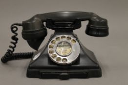 A bakelite pyramid telephone.