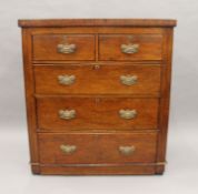 A Victorian mahogany chest of drawers. 96 cm wide.