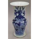 A Chinese blue and white porcelain vase. 37 cm high.