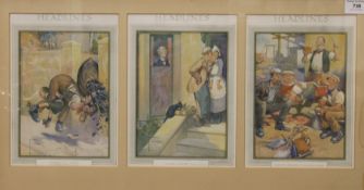 A set of two triple period humorous colour prints by CLARENCE LAWSON WOOD (1878-1957) with figures