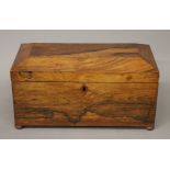 A 19th century rosewood three section tea caddy. 33 cm wide.