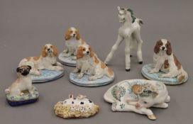 A collection of Basil Matthews animal figurines.