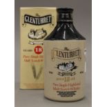 A boxed bottle of Glenturret 18 Year Old Pure Single Highland Malt Scotch Whiskey. 18.5 cm high.