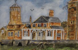 JOHN HART, The King's Lynn Conservancy Board Building and another, two watercolours,