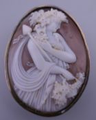 A 19th century carved cameo brooch. 5.5 cm high.