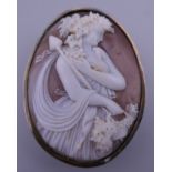 A 19th century carved cameo brooch. 5.5 cm high.