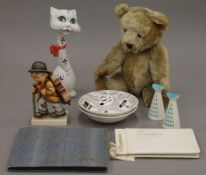 A small quantity of miscellaneous, including a teddy bear, various porcelain, etc.