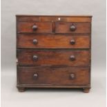 A Victorian mahogany chest of drawers. 93 cm wide.