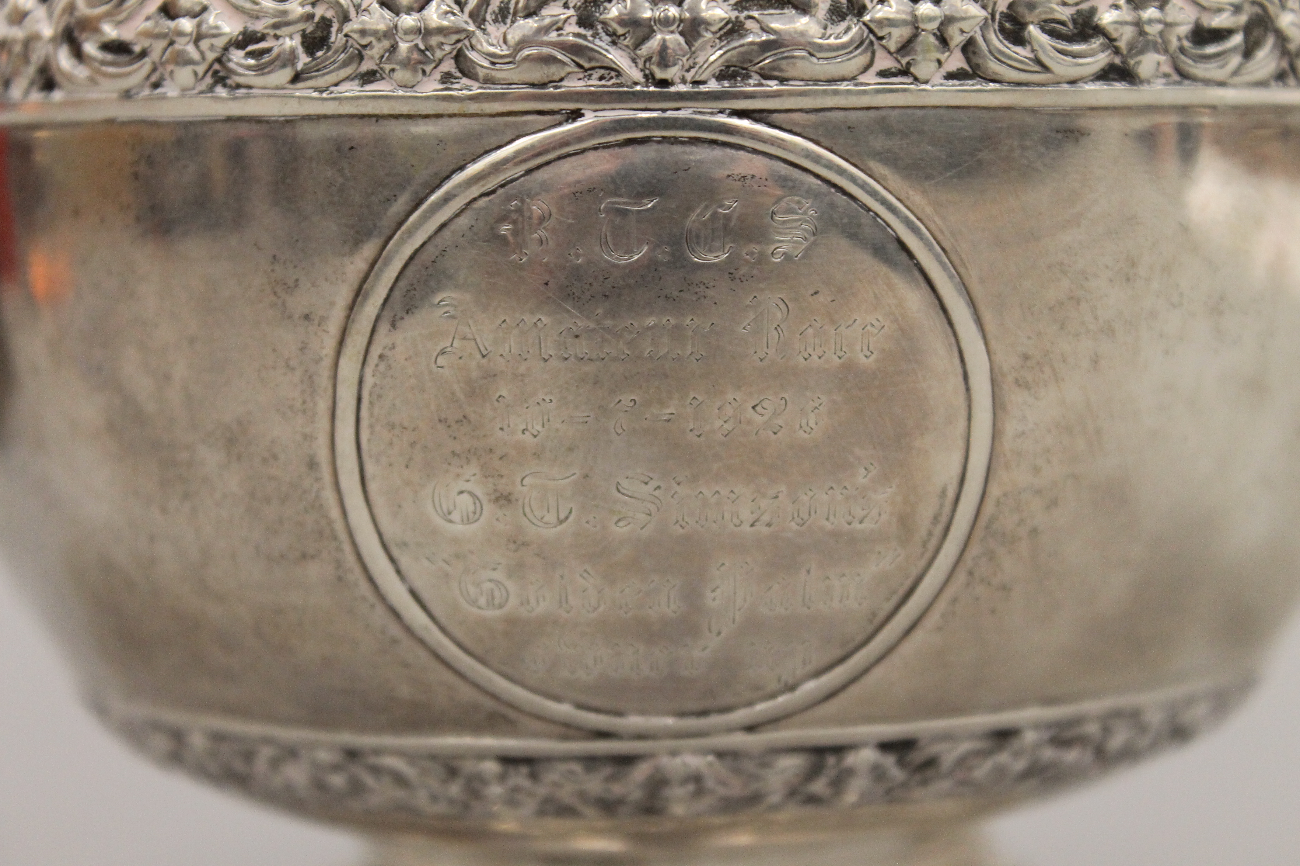 A Thai silver bowl engraved R.T.D.S., Amateur Race 10-7-1926, G T Simzon's, Golden Palm Runner Up. - Image 3 of 8