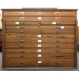 A Victorian pitch pine plan chest (with later alterations). 148 cm wide x 81 cm deep x 115.