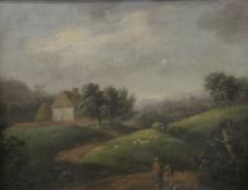 The Homeward Road circa 1850, oil on board, titled to frame. 20 x 15.5 cm.