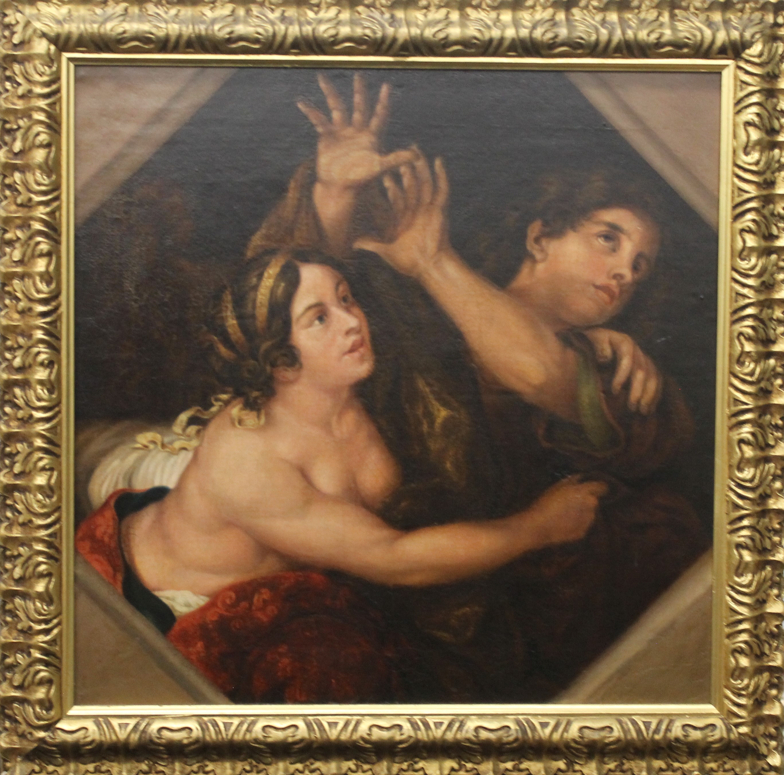 ITALIAN SCHOOL (18th/19th century), Young Lovers, oil on board, framed. 62 x 62 cm. - Image 2 of 2