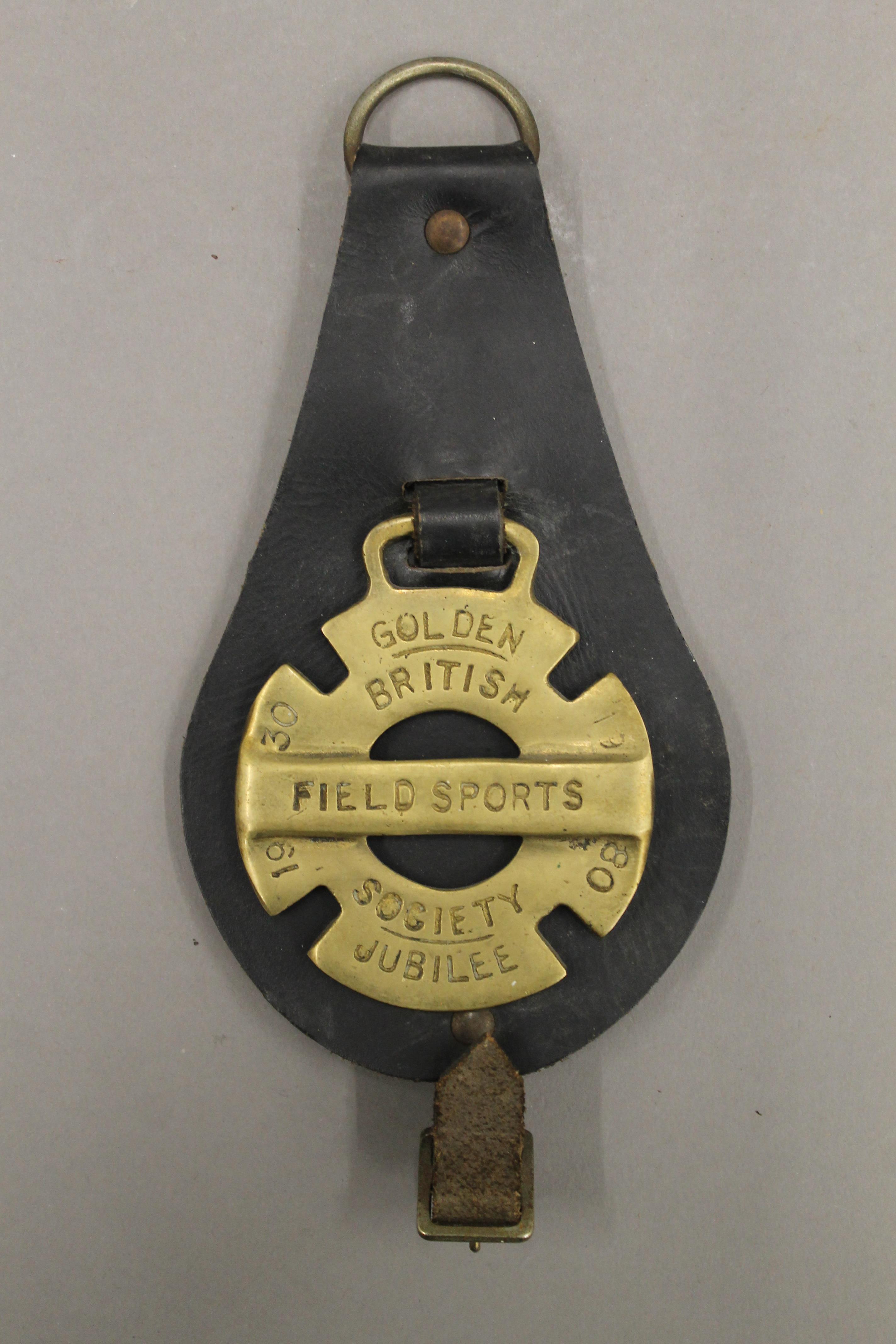 Two car badges and two horse brasses British Field Sports Society. - Image 2 of 4
