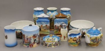 A collection of Tower of London china.