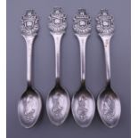 Four Rolex Bucherer watch advertising teaspoons. 10.5 cm high.