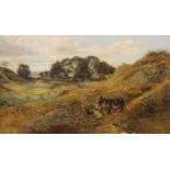 A Victorian oil on canvas, Donkey's and a Goat in a Landscape, indistinctly titled and initialled G.