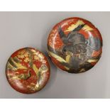 Two late 19th/early 20th century Japanese lacquered dishes.