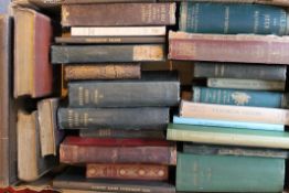 A box of Victorian Natural History books.