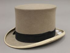 A Hope Brothers grey felt top hat.