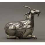 An Eastern 900 silver box formed as a stag. 20 cm high.