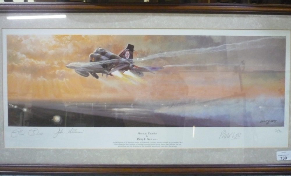 Philip West "Phantom Thunder", ltd. ed. print 32/300, signed by the artist and Phantom crew members,