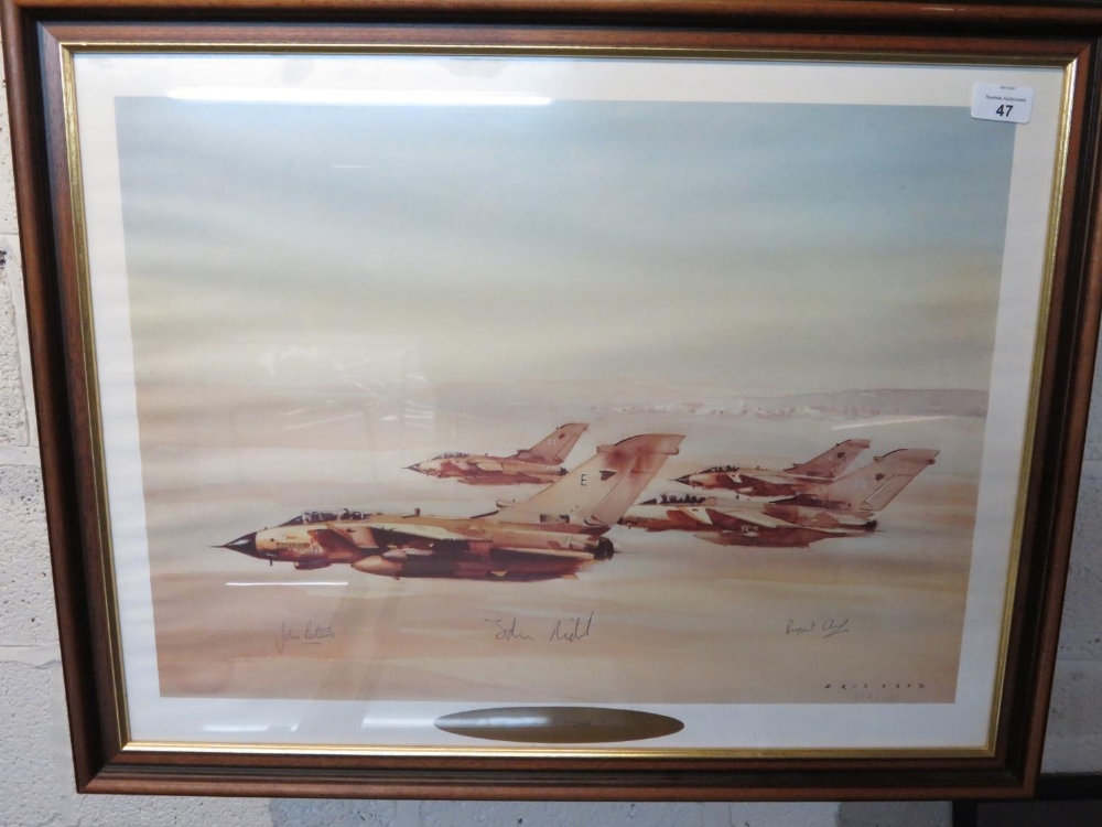 Eric Day, "Desert Storm", ltd. ed. print 897/1000, signed by John Peters and John Nichol who were