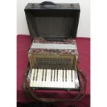 Albani 25 key piano accordion with leather straps in blue case